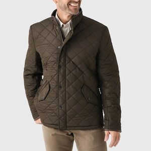 Like New Men’s Barbour Powell Quilted Jacket Olive Brown Size M